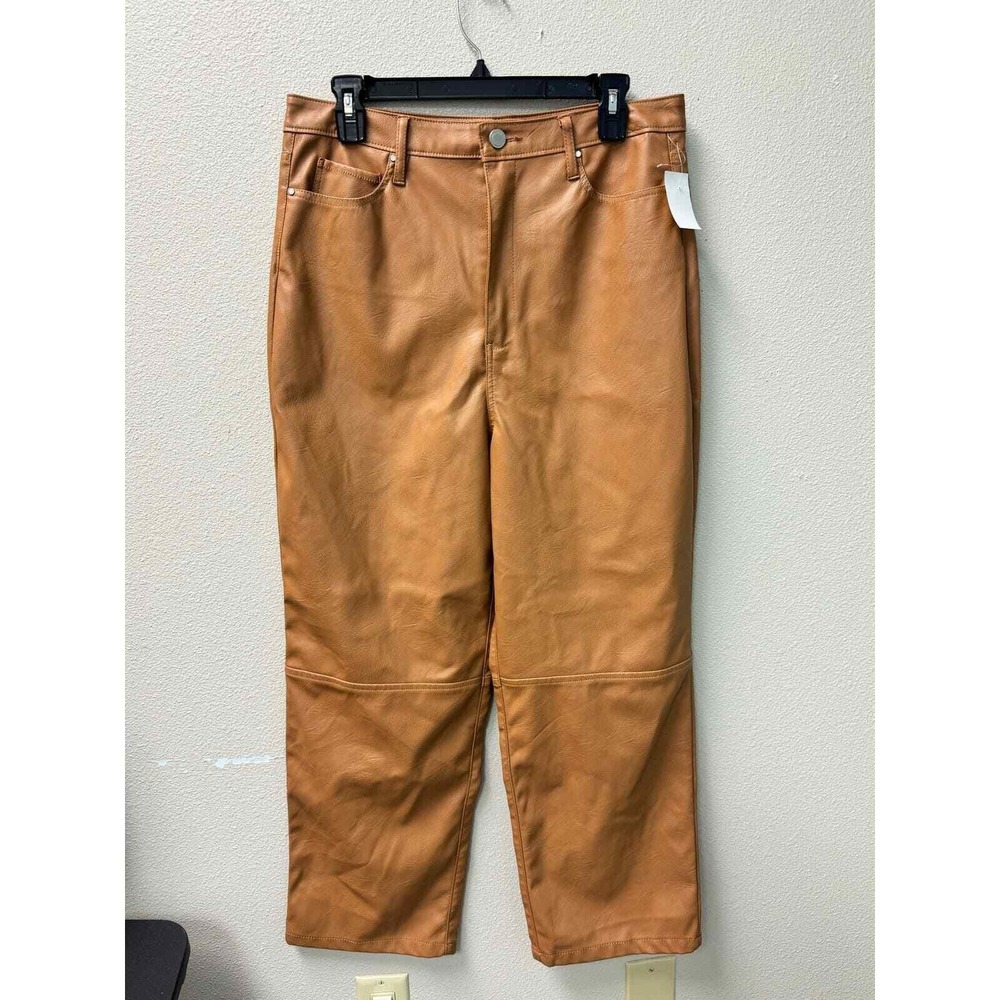 [BLANKNYC] The Baxter Faux Leather Pants Size 31 Caramel Brown Straight‎ Leg